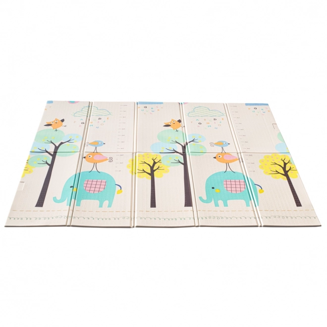 Educatieve dubbelzijdige opvouwbare schuimlaag 179x198 olifanten/plaatjes