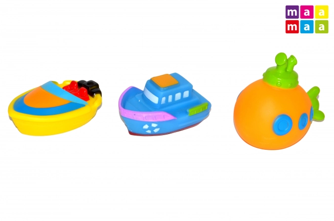 Set van 3 bootjes voor in het water