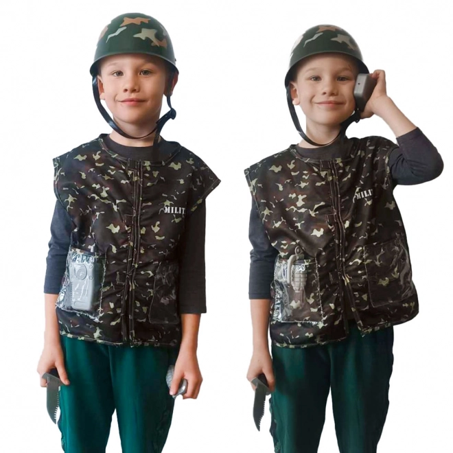 Carnavalskostuum helm soldaat 3-8 jaar