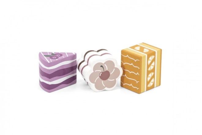 Houten taartjes 6 stuks