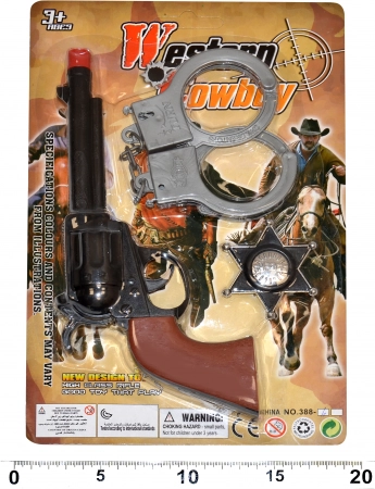 Set du petit shérif – pistolet, menottes et badge (22 cm)