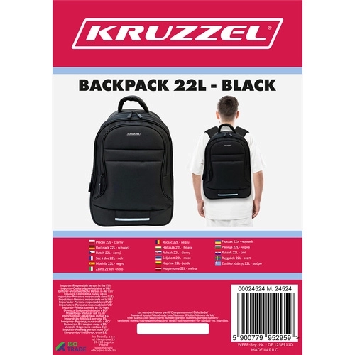 Kruzzel Rucksack 22l in Schwarz