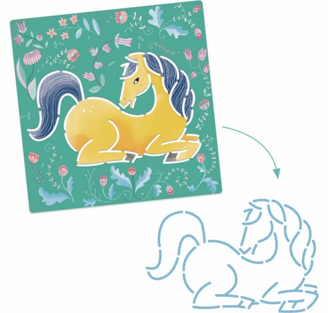 DJECO Sjablonen Paarden