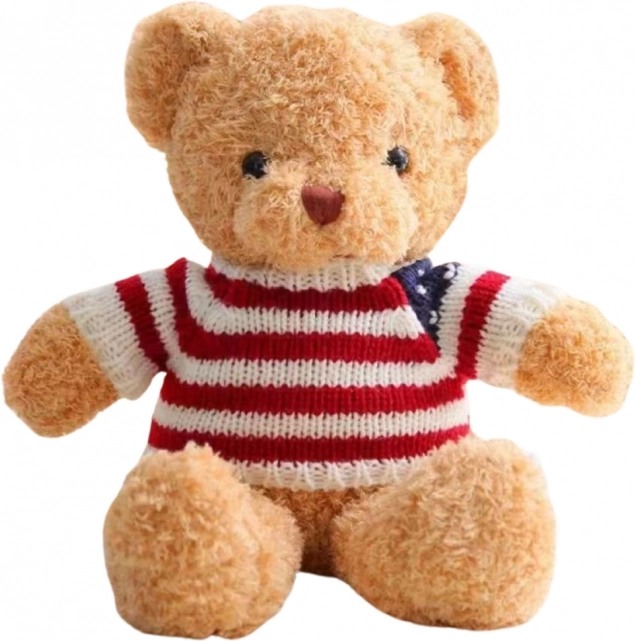 Plüschbär im gestreiften Shirt cremefarben 32 cm