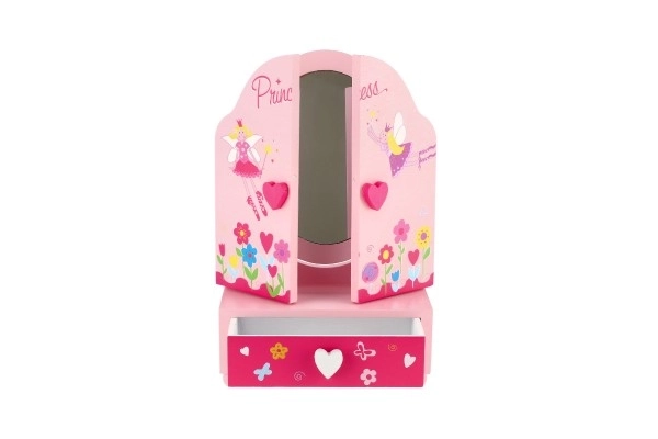 Spiegel sieradendoos Princess 3-delige lade hout 16x25x8cm in doos