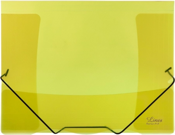 Transparent Folder with Elastic Lines Yellow