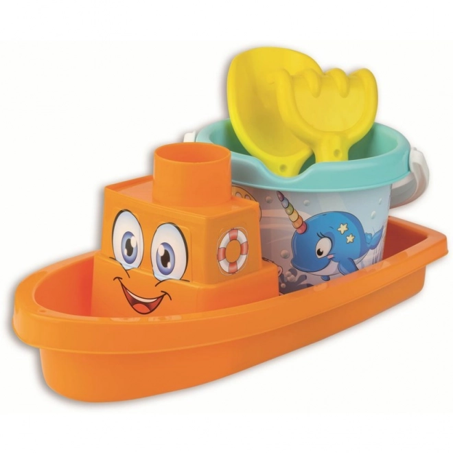 Androni Sandset Glücklicher Fisch mit Boot