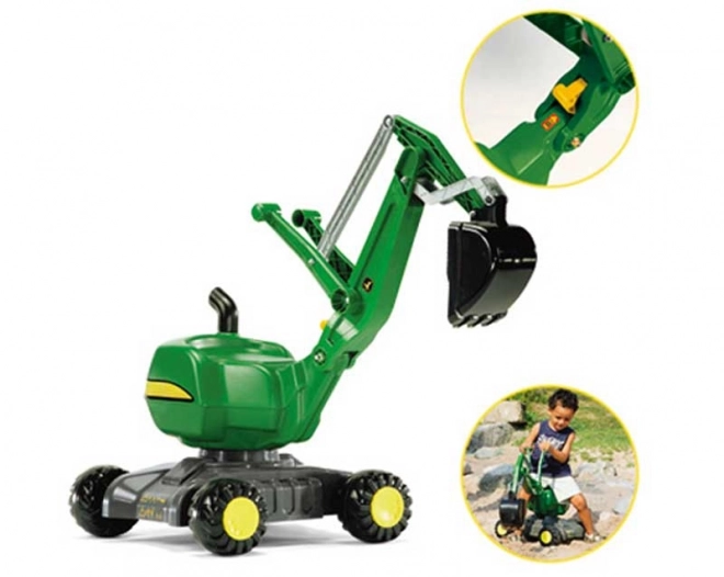 RollyDigger John Deere Ride-On Excavator - Green