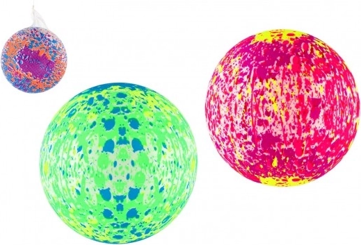 Kleurvolle opblaasbare bal met spettereffect 22 cm