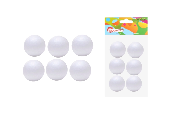 Decoratieve polystyreen ballen 3 cm, 6 stuks