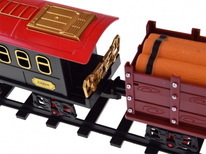 Spoorweg met rails Locomotief met wagons stoom + licht RC0629