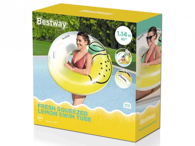 Inflatable Lemon Swimming Ring With Handles