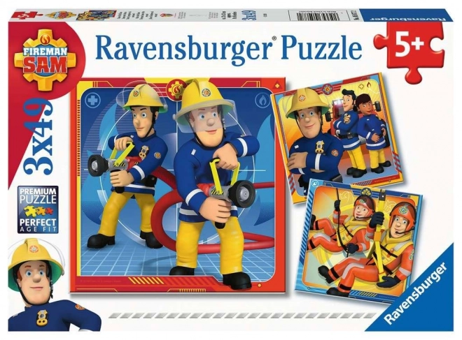 Ravensburger Puzzle Feuerwehrmann Sam bei der Rettung 3x49 Teile