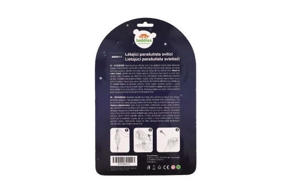 Gloeiende parachutist met parachute 12 cm