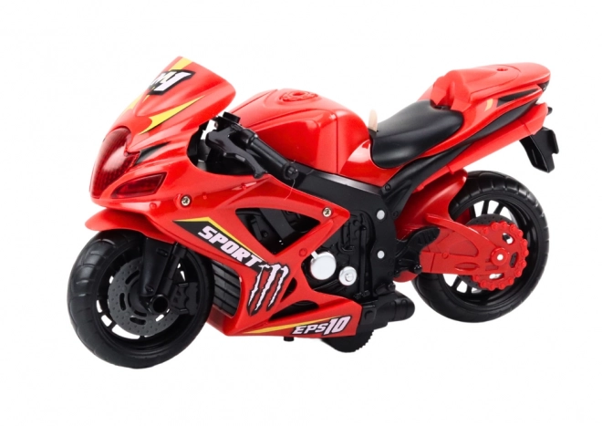 Sport motorfiets met wrijvingsaandrijving, licht en geluid, 2 kleuren