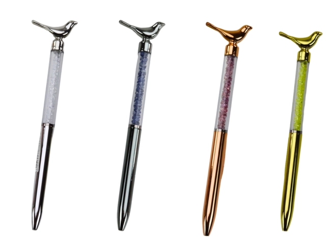 Balpen met blauwe punt Birds Diamonds 0,7 mm Mix