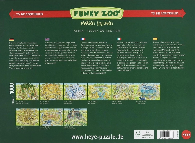 Puzzle Heye ZOO Folle : Enclos des Singes 1000 pièces