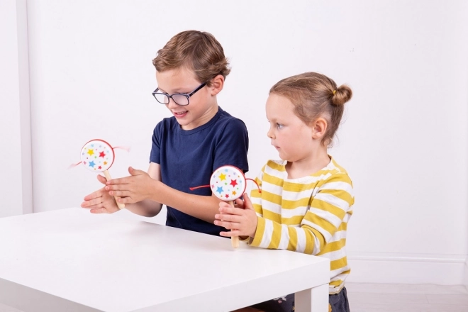 Bigjigs Toys Houten draaibare trommel sterren 1 st