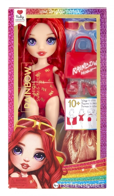 Rainbow High stylische Schwimmpuppe Ruby Red