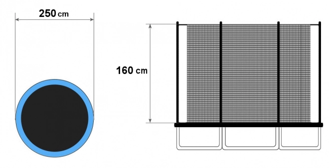 Filet de trampoline extérieur 244-250cm 8FT/6 poteaux