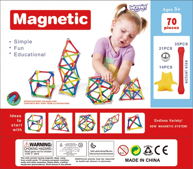 Magnetische bouwset Woopie 70 stukken