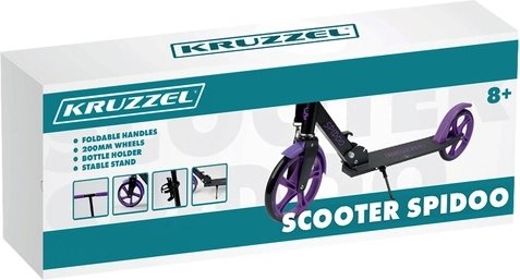 Trottinette de ville pliable pour enfants avec grandes roues (200 mm) – violette
