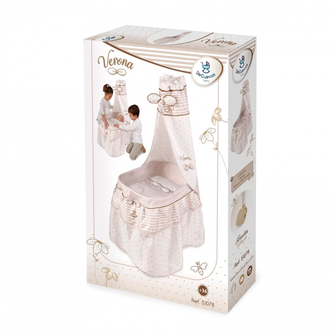 Mobiel poppenbedje met hemel en dekentje, collectie Verona