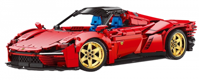 Set bouwstenen rode sportauto