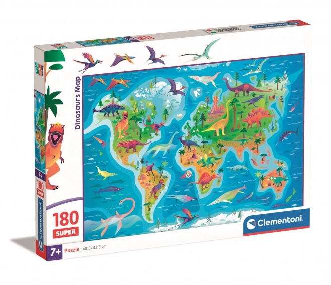 Puzzel 180 stukjes Dinosauriërs Kaart