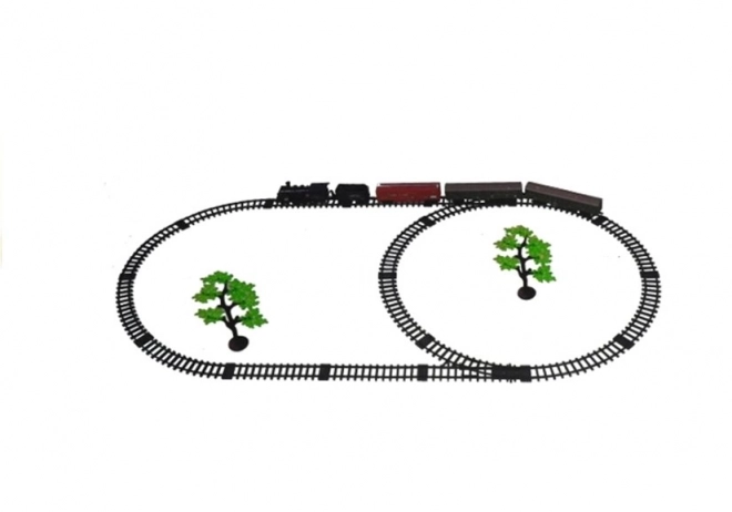 Grote trein met rooklicht + 4 wagons Spoorlijn 156 cm