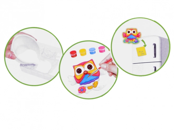 Creatieve set met uilenmagneten voor kinderen