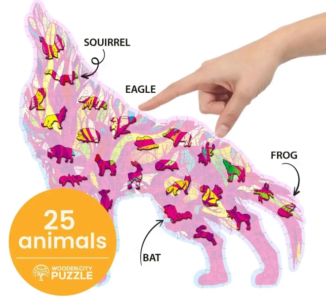 Houten puzzel Uithuilende Wolf 250 stukjes