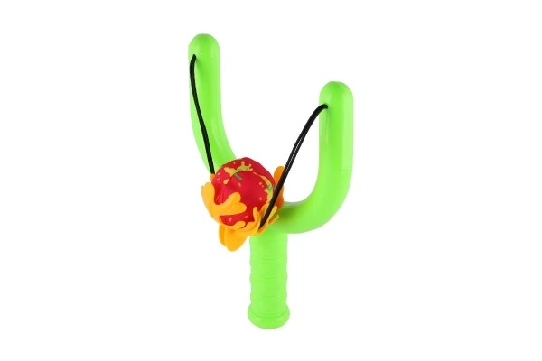 Slingshot met waterbommen 4 stuks plastic/stof 24x16cm in zak