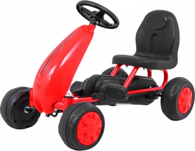 Kart à pédales pour enfants avec entraînement par chaîne et roues en caoutchouc – Rouge
