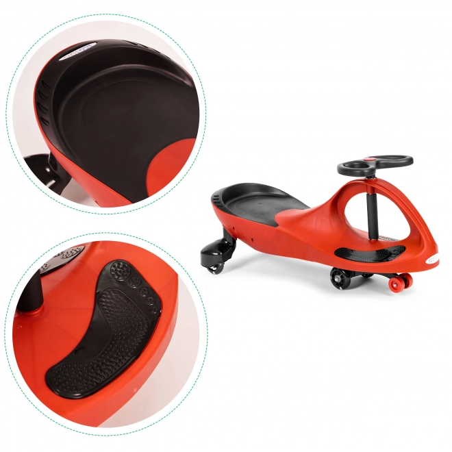 Ride-On Wiggle Car with LED Wheels by Ecotoys - Red