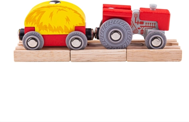 Bigjigs Rail roter Traktor mit Anhänger