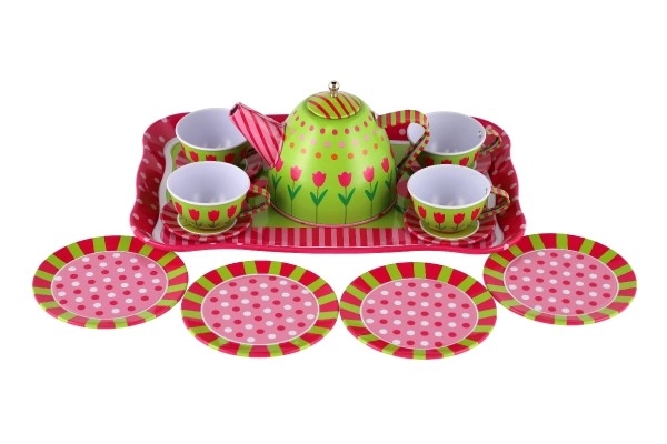 Blik theeservies set 14 stuks