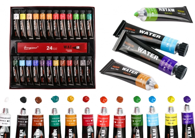 Set van acrylverf in tubes 24 kleuren