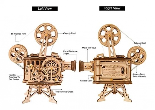 RoboTime 3D houten mechanische puzzel Filmprojector