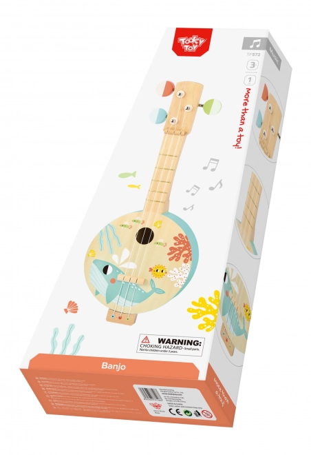 Holz-Banjo für Kinder mit Meeresmotiv