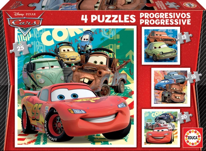 Educa Puzzle Autos 2 – 4-in-1 (12, 16, 20, 25 Teile)