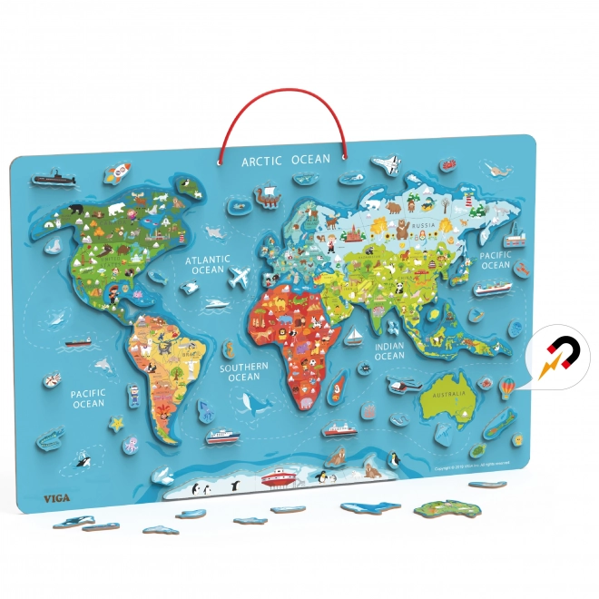 Viga 2v1 educatief bord met magnetische wereldkaart Montessori