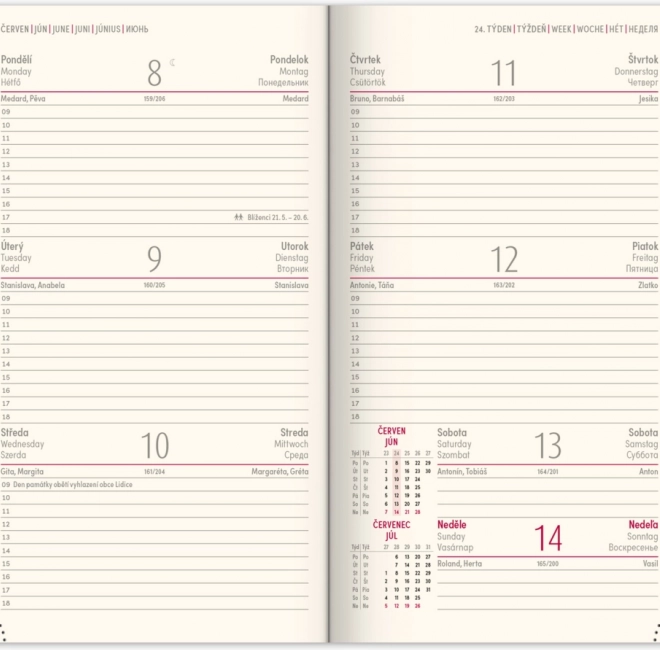 Zakagenda Zwart-gouden Twill 2026