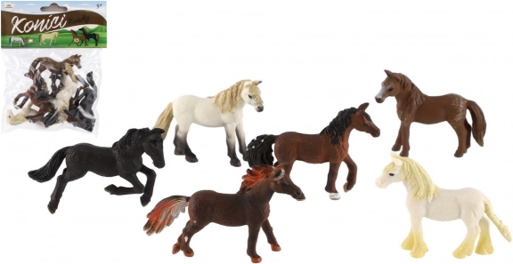 Set aus kleinen Kunststoff-Pferdchen 6 Stk. (6–7 cm)