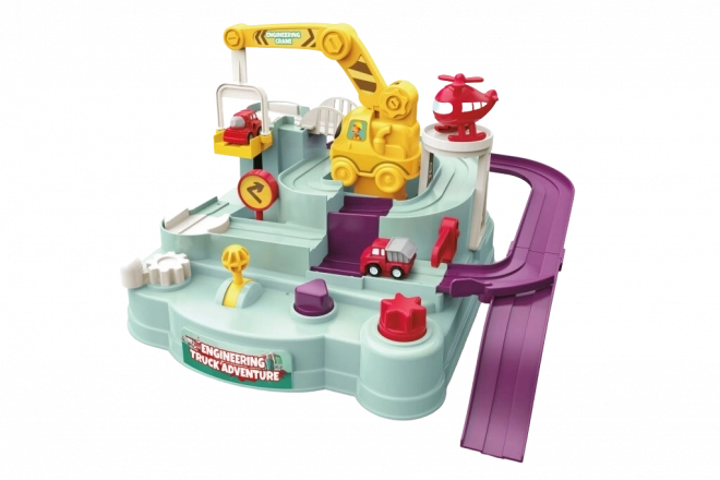 Multifunctionele hindernisbaan met graafmachine
