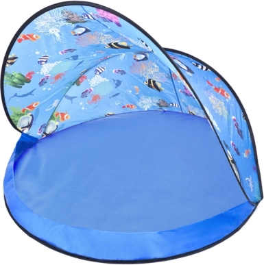 Children's Tent with Fish Print Blue