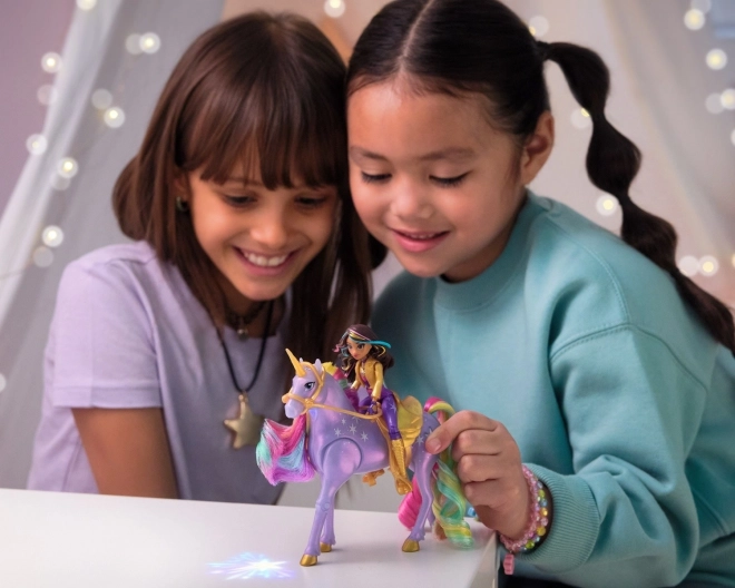Sophia et Wildstar de l'Académie des Licornes avec lumière magique