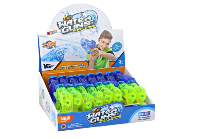 Mini waterpistool groen-blauw met bereik van 7-8 m