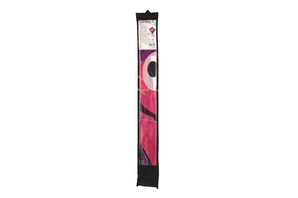 Vlieger vliegende clown nylon 78x86cm roze-paars in stoffen zak 11x90x2cm