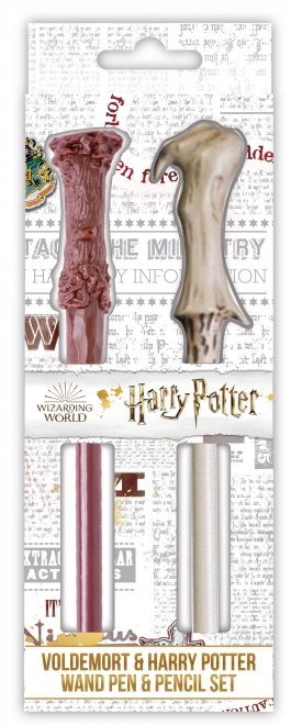 Schreibset mit Kugelschreiber und Bleistift in Form von Zauberstäben – Harry und Voldemort